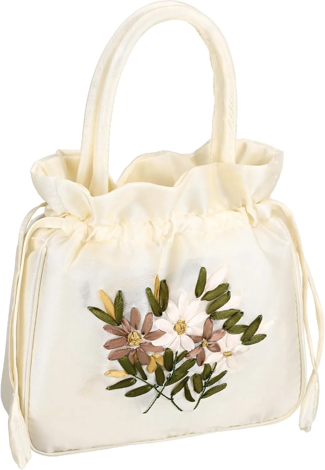 Beaupretty Floral Drawstring Evening Clutch Bag for Women Elegant Small Handbag for Weddings and Parties Comfortable Purse with Ample Capacity for Essentials