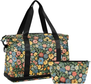 Beautiful flowers Duffel Bags Weekend Bags Gym Duffel Bag with Toiletry Bag for Workout Foldable
