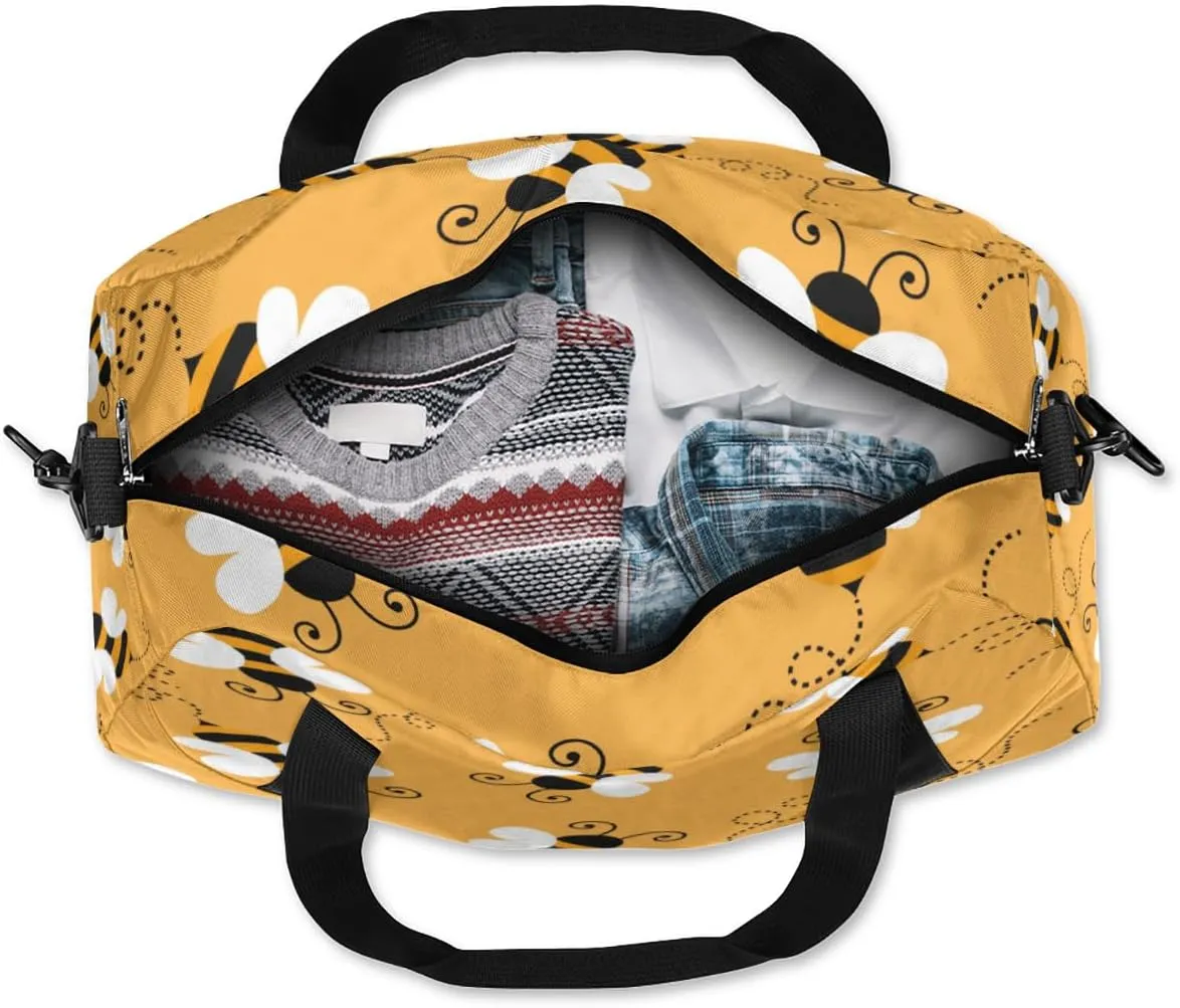 Bee Pattern Gym Bag, Duffle Bag, Weekender Bag, Duffel Bag, Overnight Bag, Travel Duffel Bag, Dance Bag, Tote Bag, Beach Bag, Pool Bag, Gym Duffle Bag, Carry on Bag