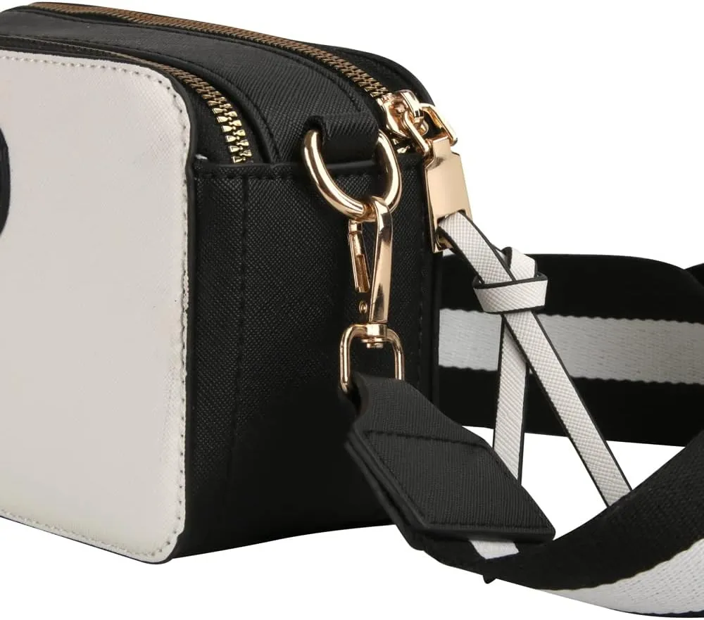 Bee Purse Camera Crossbody Bags for Women Trendy Small Snapshot Bag Wide Strap Leather Shoulder Clutch Handbags