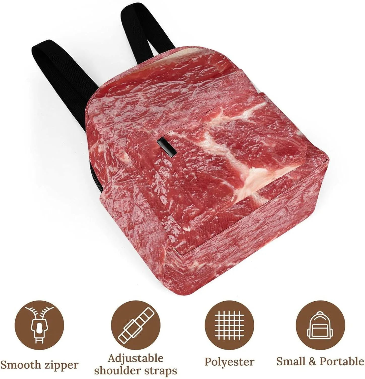 Beef Meat Casual Women's Backpack, Lightweight, Waterproof, Versatile Daily Bag