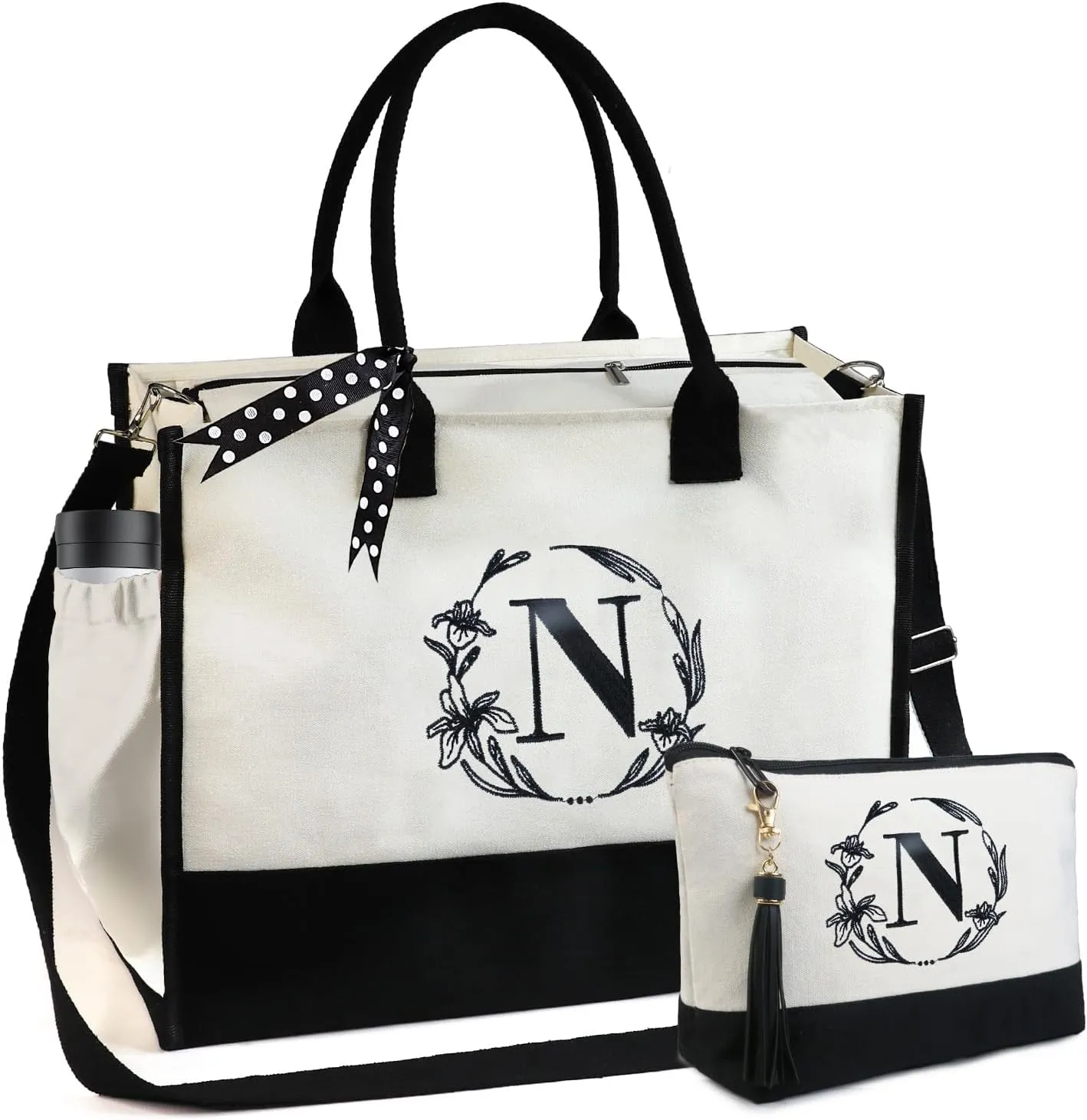 BeeGreen Personalized-Tote-Bag-for Women Mom Teacher Friends Sister Gift Bags with Comestic Bag