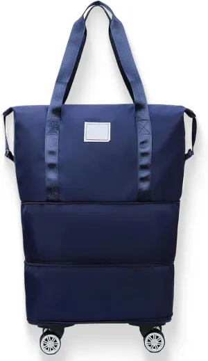 Beente Travel Bag With Wheels, 2025 New Large Capacity Travel Bag - Universal Wheel Removable, Large Expandable Tote Beente Travels Bags (Dark Blue)
