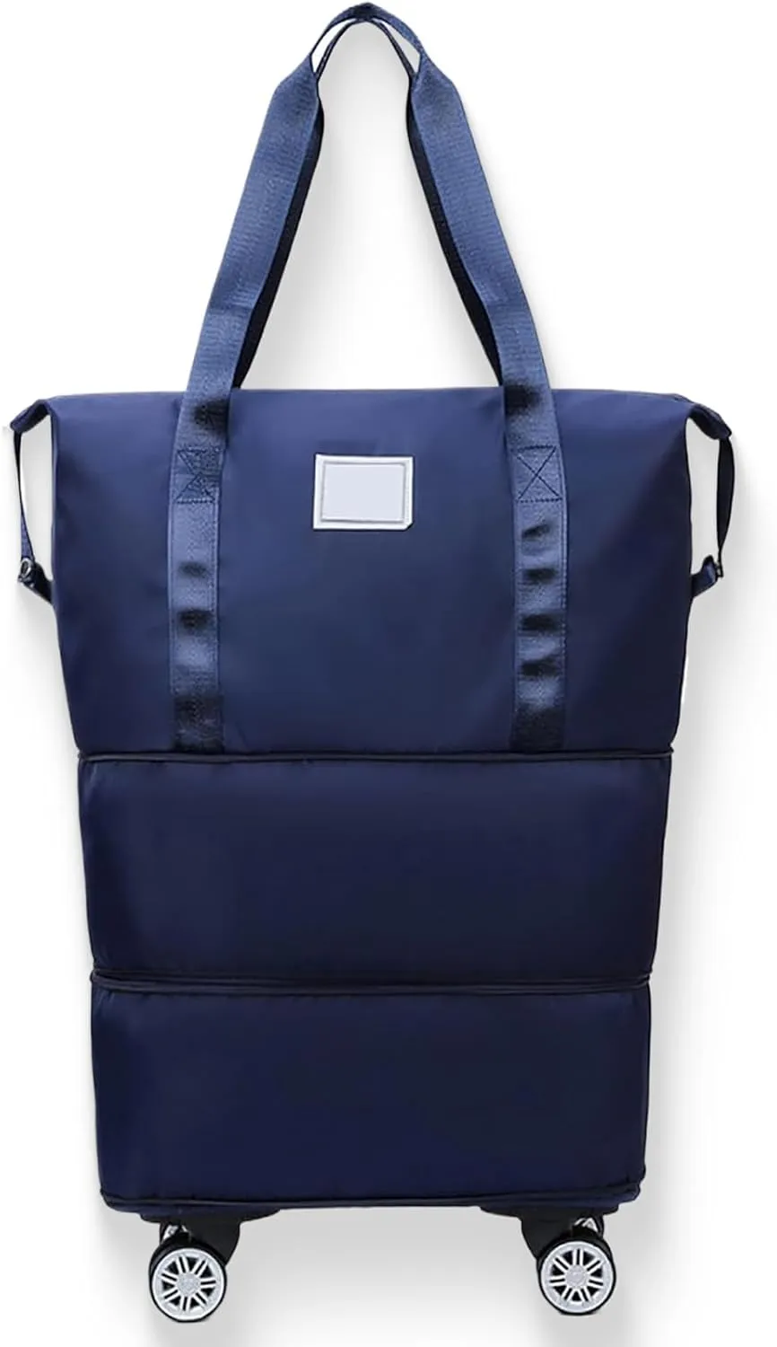 Beente Travel Bag With Wheels, 2025 New Large Capacity Travel Bag - Universal Wheel Removable, Large Expandable Tote Beente Travels Bags (Dark Blue)