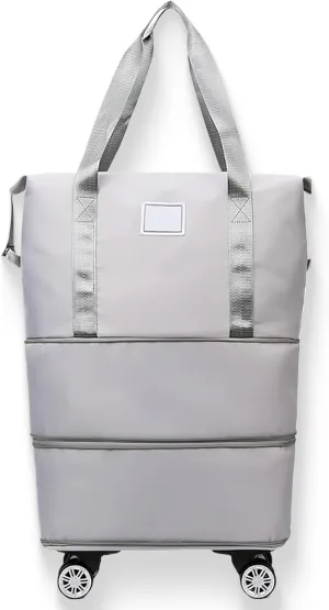 Beente Travel Bag With Wheels, 2025 New Large Capacity Travel Bag - Universal Wheel Removable, Large Expandable Tote Beente Travels Bags (Grey)