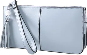 befen Genuine Leather Wristlet Clutch for Women Ultra-Slim Ladies Credit Card Holder Wallet Purses with RFID Protection