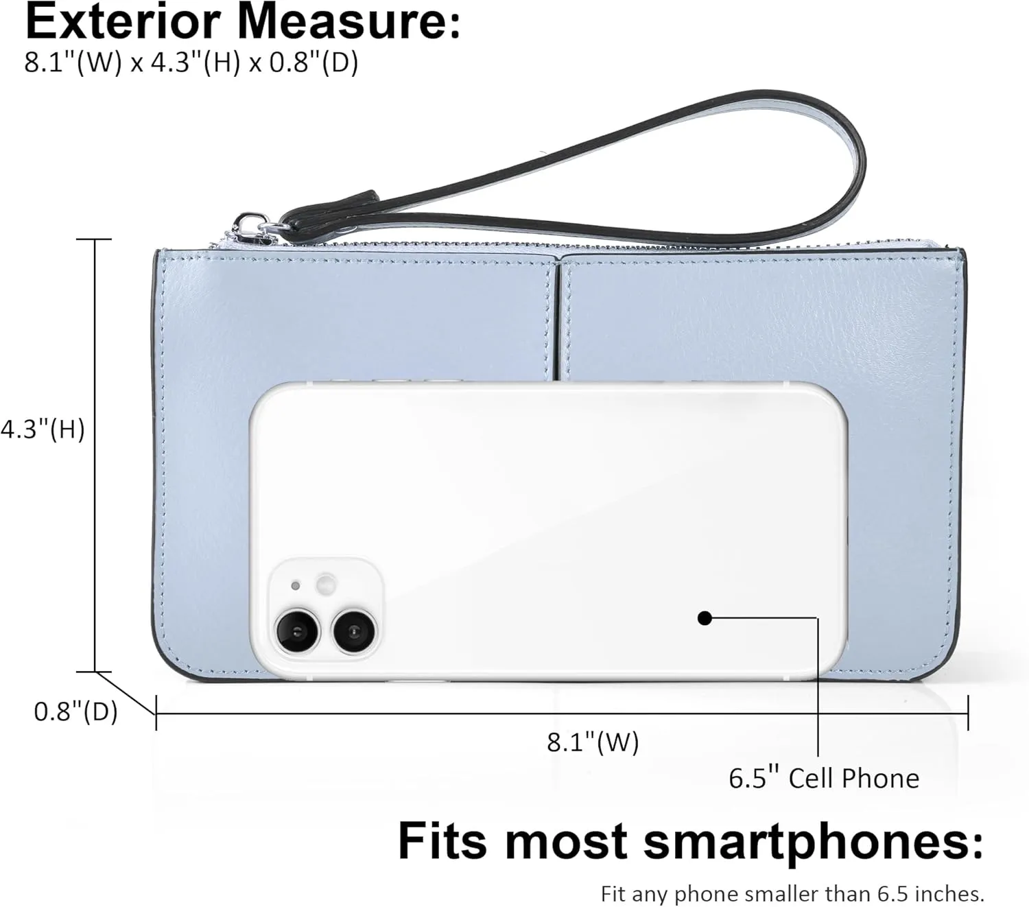 befen Genuine Leather Wristlet Clutch for Women Ultra-Slim Ladies Credit Card Holder Wallet Purses with RFID Protection