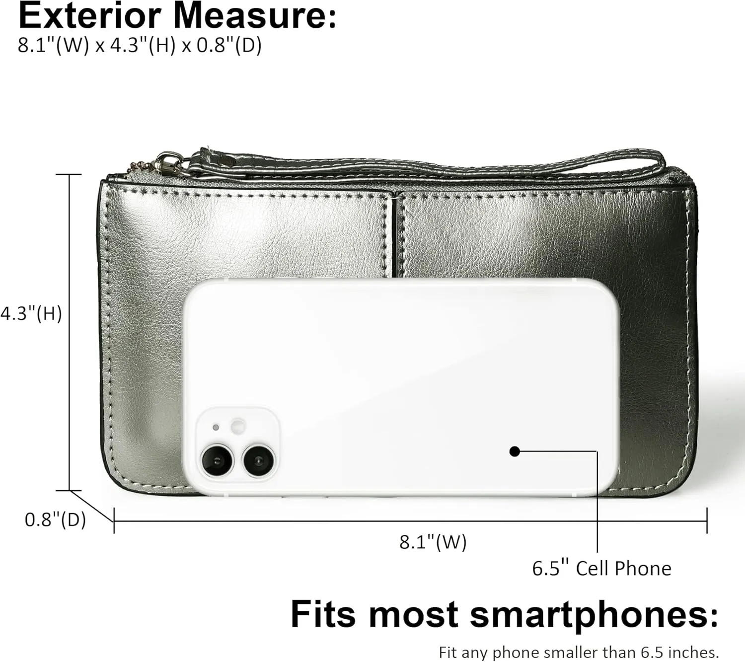 befen Genuine Leather Wristlet Clutch for Women Ultra-Slim Ladies Credit Card Holder Wallet Purses with RFID Protection