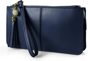 befen Genuine Leather Wristlet Clutch for Women Ultra-Slim Ladies Credit Card Holder Wallet Purses with RFID Protection