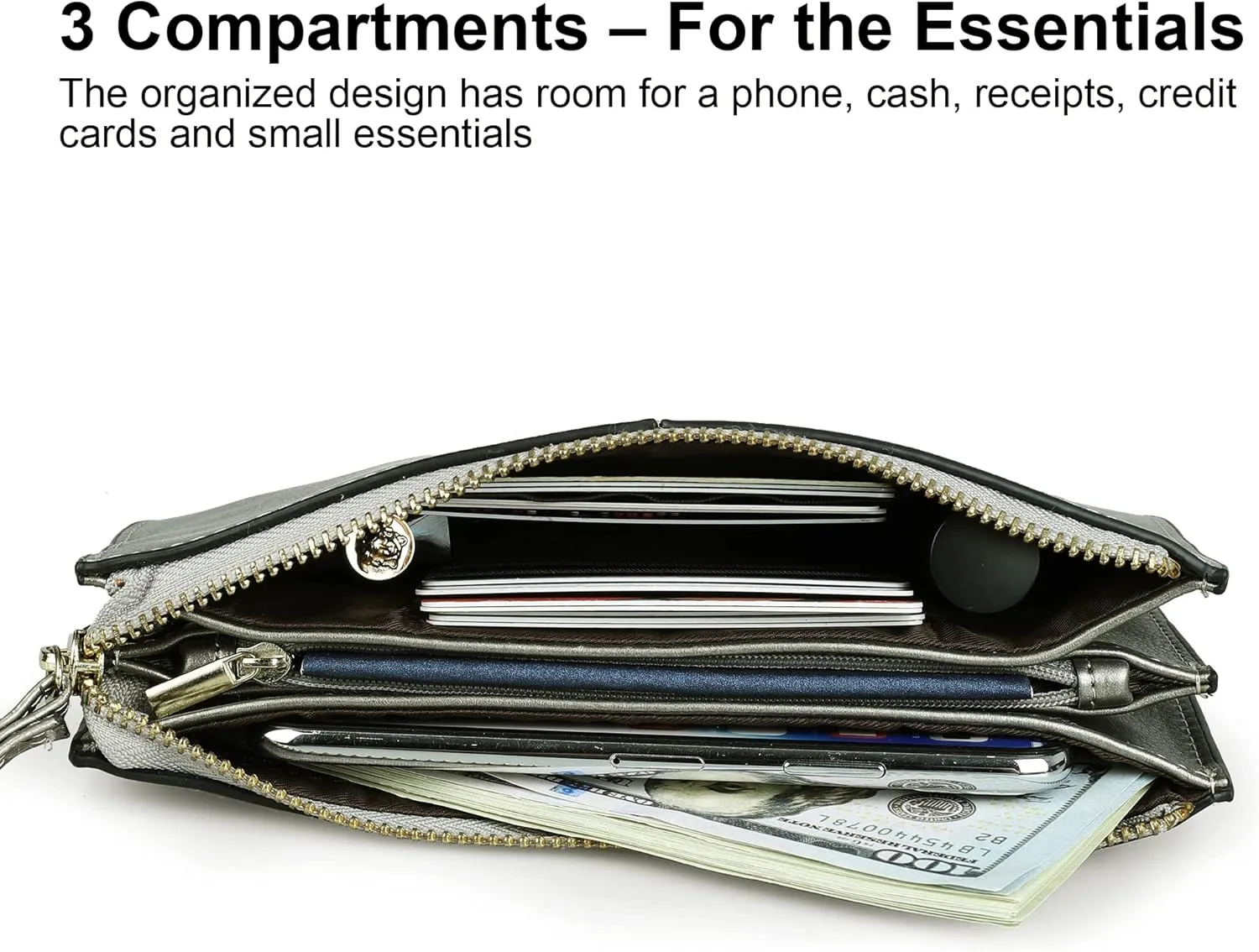 befen Genuine Leather Wristlet Clutch for Women Ultra-Slim Ladies Credit Card Holder Wallet Purses with RFID Protection