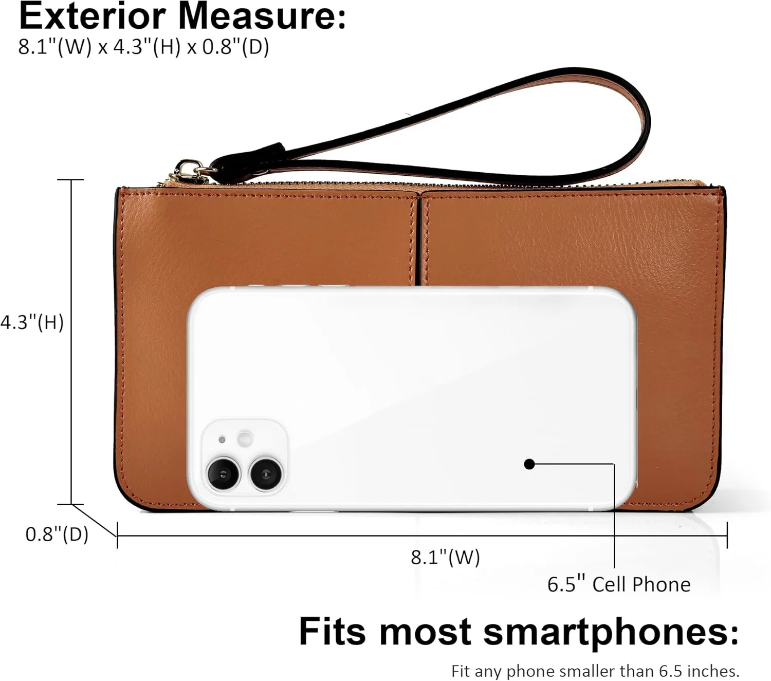 befen Genuine Leather Wristlet Clutch for Women Ultra-Slim Ladies Credit Card Holder Wallet Purses with RFID Protection