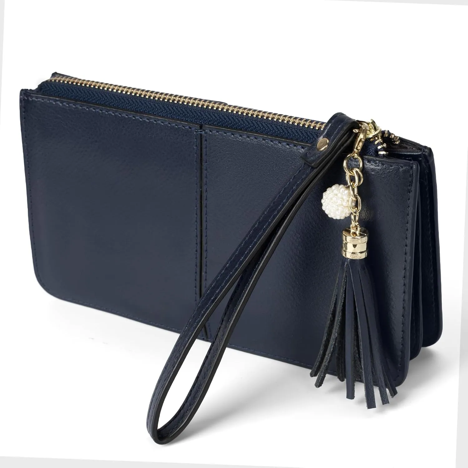 befen Genuine Leather Wristlet Clutch for Women Ultra-Slim Ladies Credit Card Holder Wallet Purses with RFID Protection