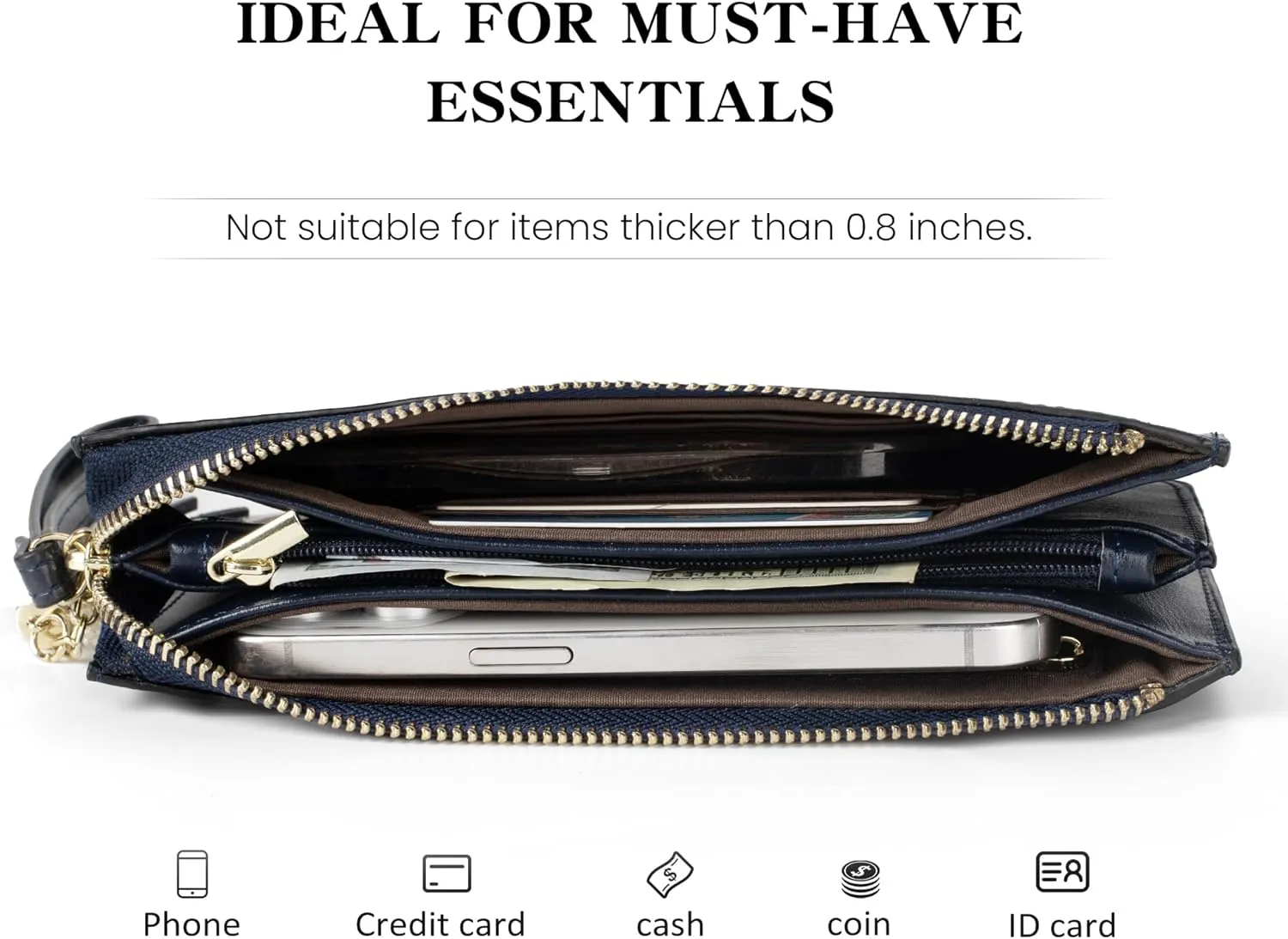 befen Genuine Leather Wristlet Clutch for Women Ultra-Slim Ladies Credit Card Holder Wallet Purses with RFID Protection