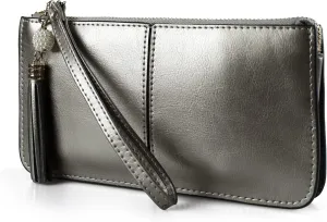 befen Genuine Leather Wristlet Clutch for Women Ultra-Slim Ladies Credit Card Holder Wallet Purses with RFID Protection