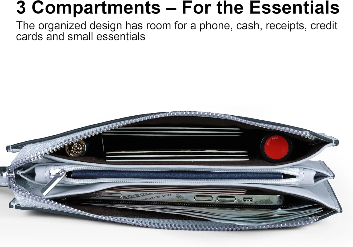 befen Genuine Leather Wristlet Clutch for Women Ultra-Slim Ladies Credit Card Holder Wallet Purses with RFID Protection