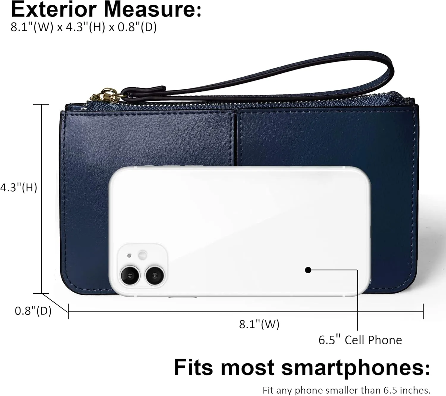 befen Genuine Leather Wristlet Clutch for Women Ultra-Slim Ladies Credit Card Holder Wallet Purses with RFID Protection