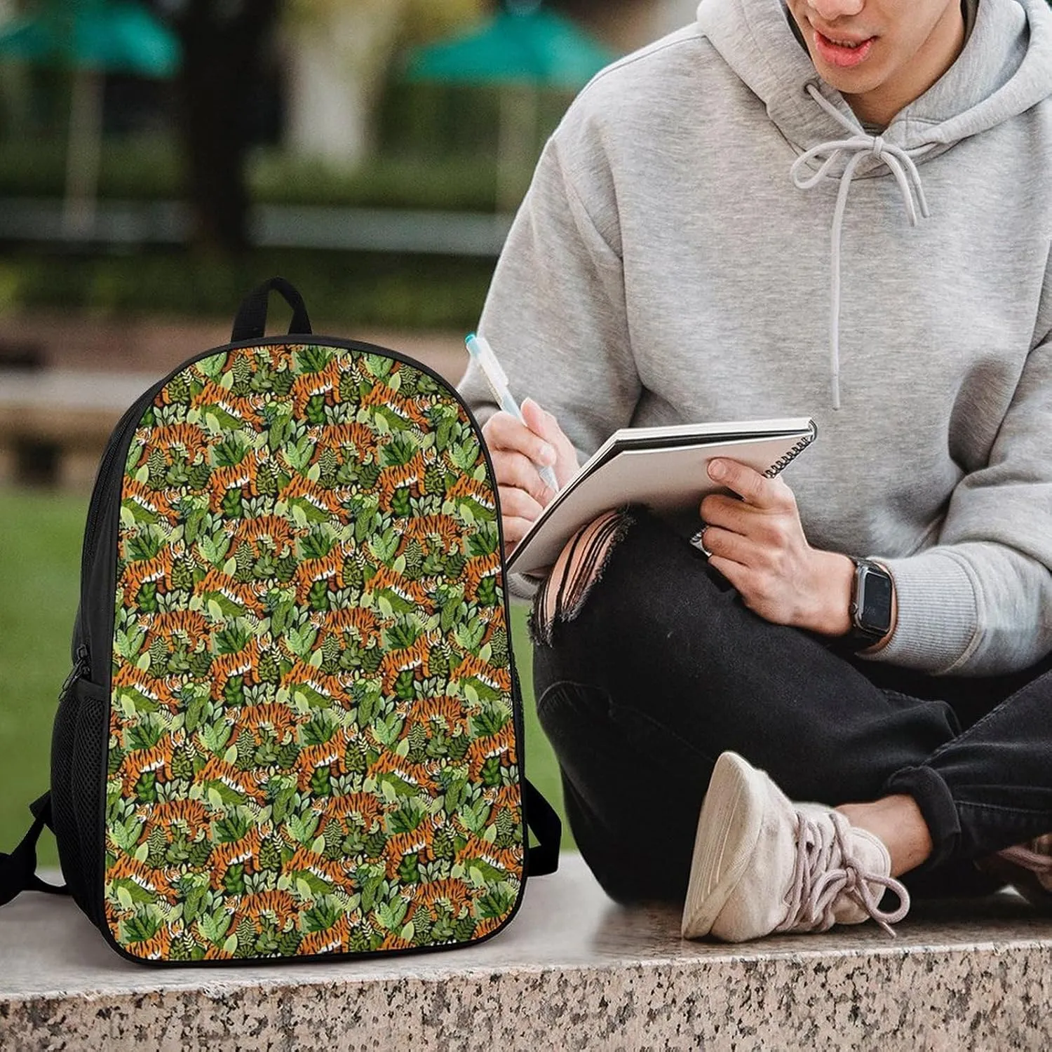 Bengal Tiger Jungle Backpack Lightweight Waterproof Backpacks Laptop Backpack for Unisex Casual Travel Daypacks Large Capacity