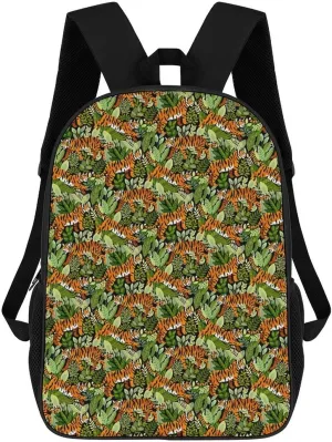 Bengal Tiger Jungle Backpack Lightweight Waterproof Backpacks Laptop Backpack for Unisex Casual Travel Daypacks Large Capacity