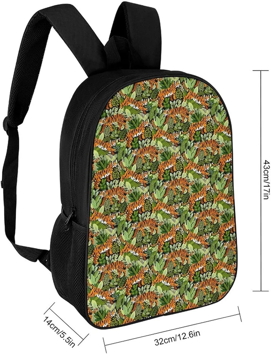 Bengal Tiger Jungle Backpack Lightweight Waterproof Backpacks Laptop Backpack for Unisex Casual Travel Daypacks Large Capacity