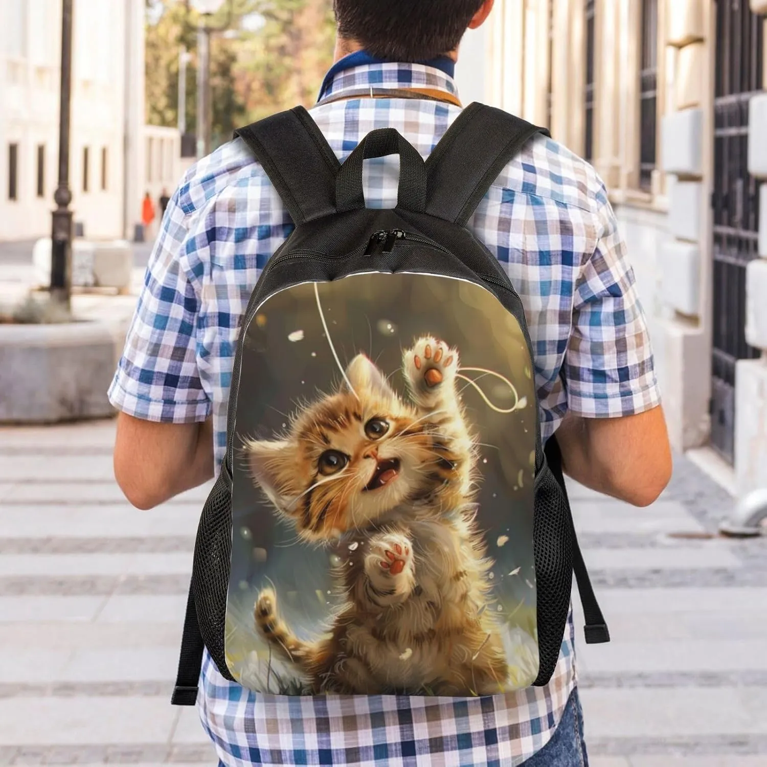 Big Cat Backpack Waterproof Anti Theft Durable Light Laptop Bag Backpacks For Women Men Travel Gym Backpack
