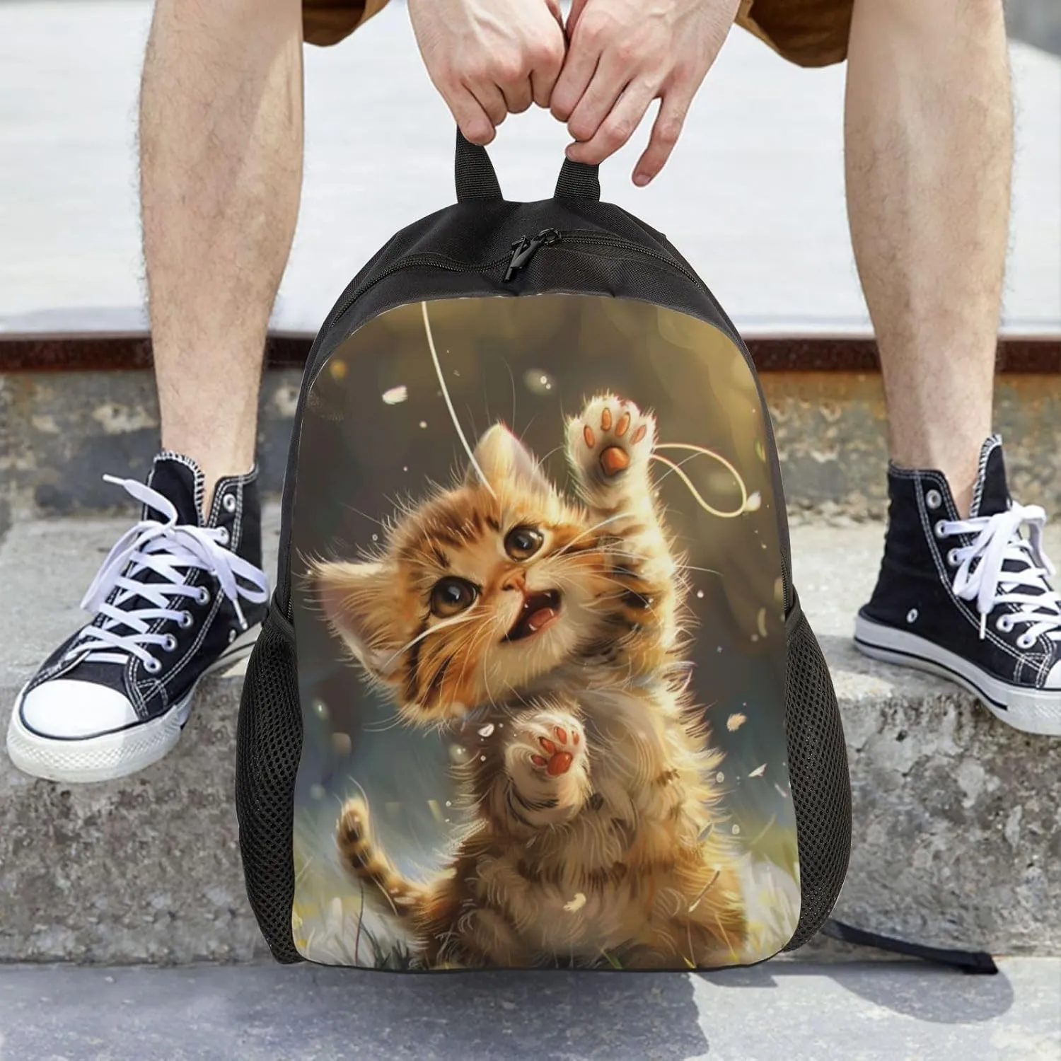 Big Cat Backpack Waterproof Anti Theft Durable Light Laptop Bag Backpacks For Women Men Travel Gym Backpack