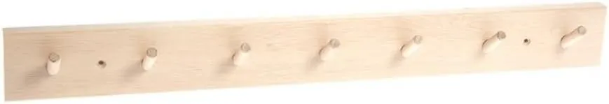 Birch Wood Wall Rack with 7 Hooks