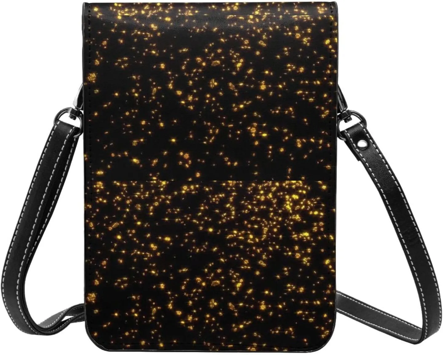 black and gold wallpaper Print Small Crossbody Bags Women Card Slots Shoulder Bag Purse Leather Flip Phone Wallet