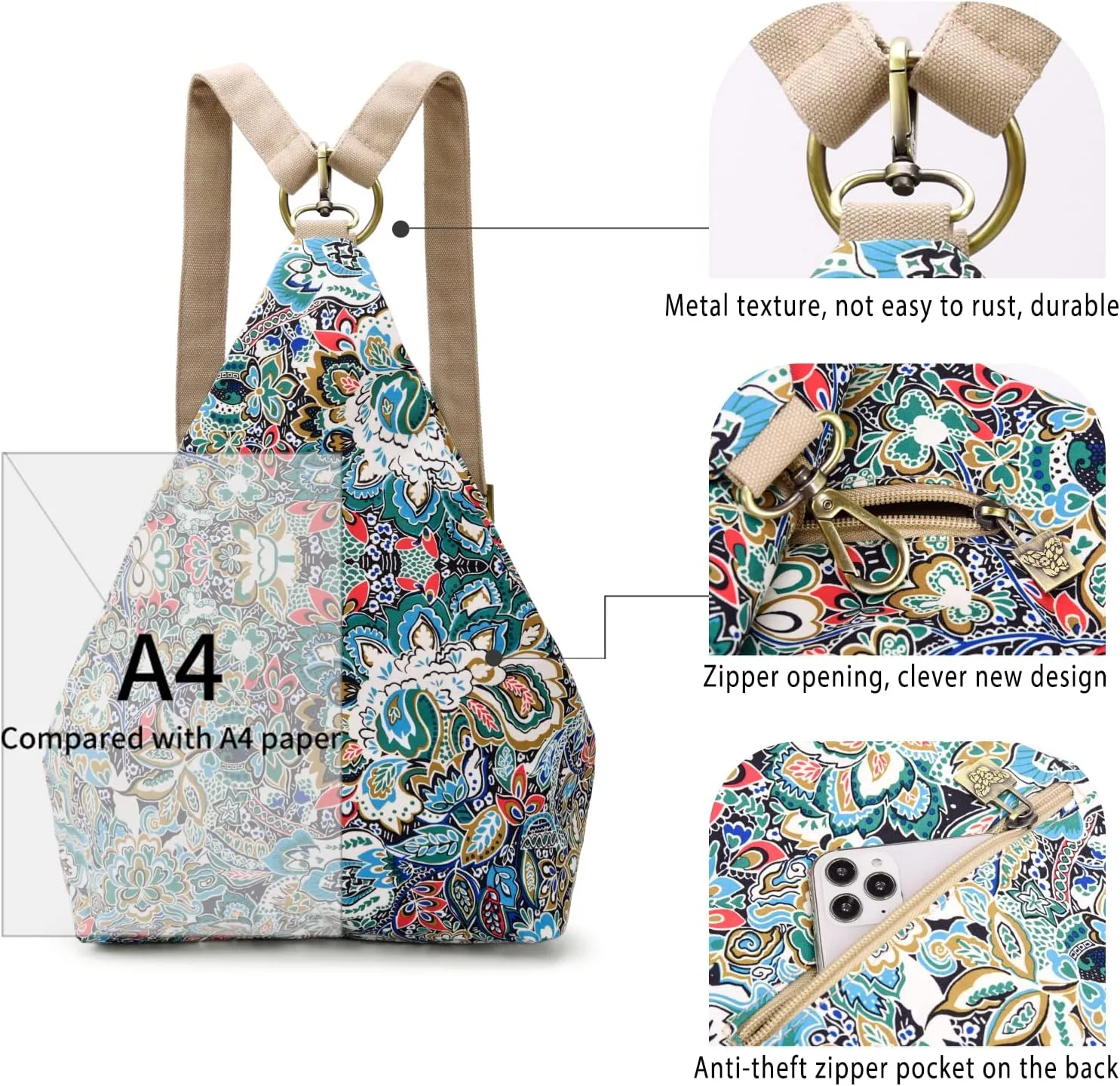 Black Butterfly Premium Backpack for Women, Bohemia Style Fashion Casual Daypack Backpack, Small Backpack Purse (02-blue Plus)