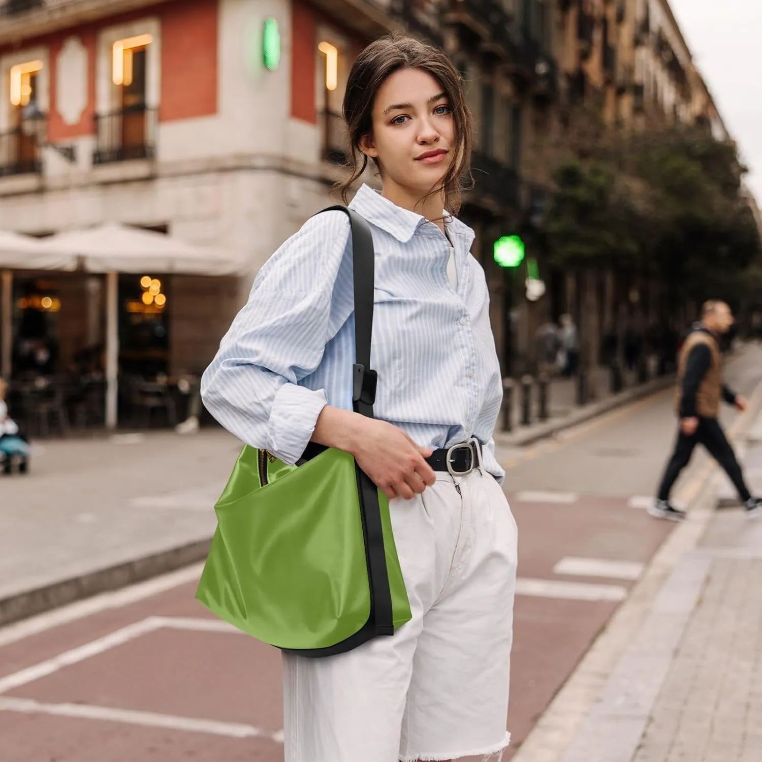Black Crossbody Bag for Women Men with Adjustable Strap PU Leather Shoulder Hobo Purse Bag 20810