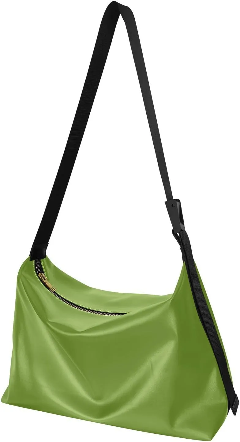 Black Crossbody Bag for Women Men with Adjustable Strap PU Leather Shoulder Hobo Purse Bag 20810