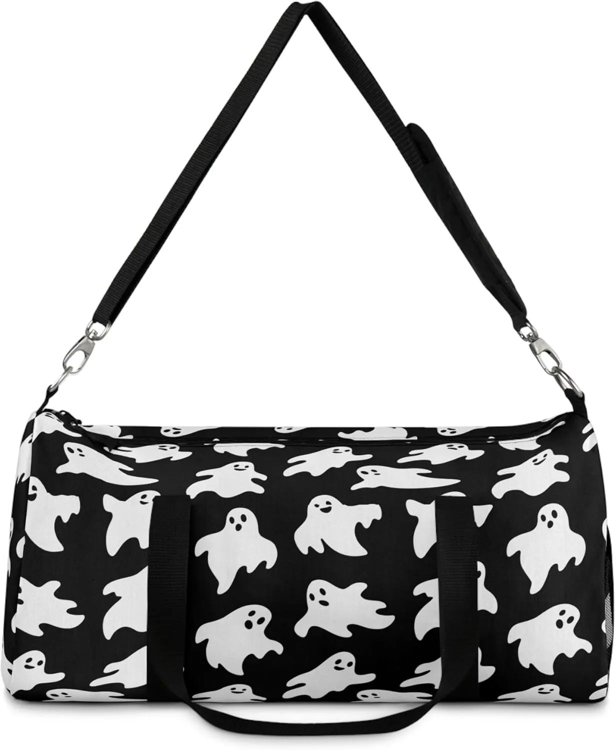 Black Ghost Duffel Bag, Witchy Spooky Halloween Gym Bag for Women, Nature Large Shoulder Travel Weekend Carry Bag