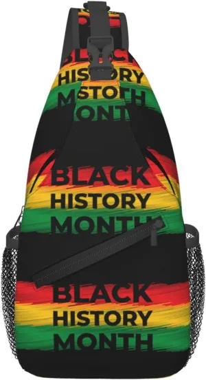 Black History Month Crossbody Bag Adjustable Sling Bag Casual Chest Bags Travel Shoulder Backpack