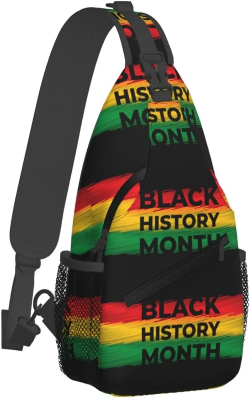 Black History Month Crossbody Bag Adjustable Sling Bag Casual Chest Bags Travel Shoulder Backpack