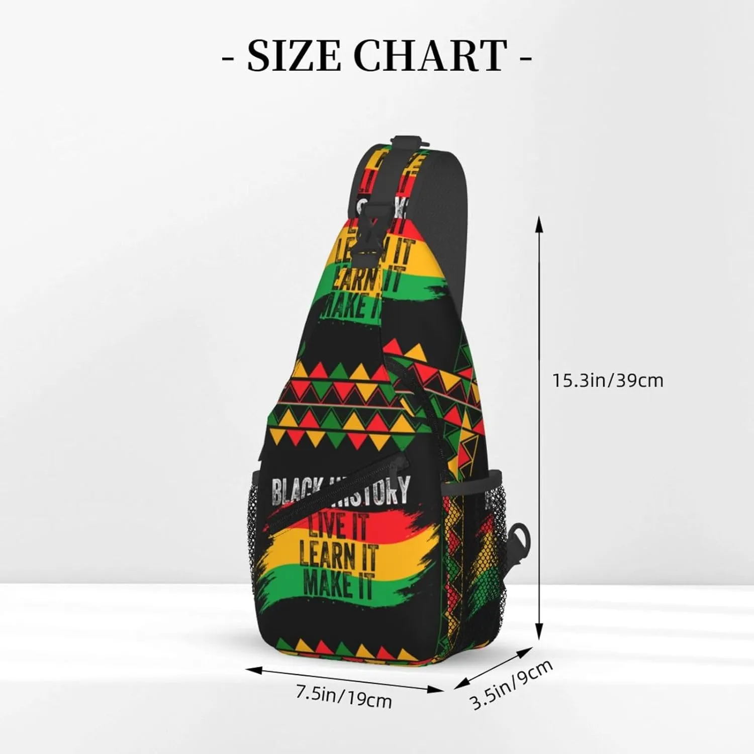 Black History Month Crossbody Bag Adjustable Sling Bag Casual Chest Bags Travel Shoulder Backpack