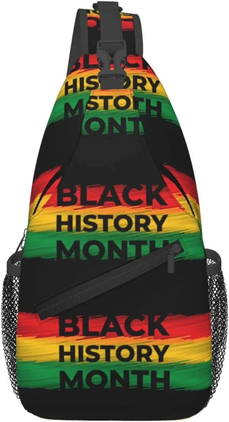 Black History Month Crossbody Bag Adjustable Sling Bag Casual Chest Bags Travel Shoulder Backpack