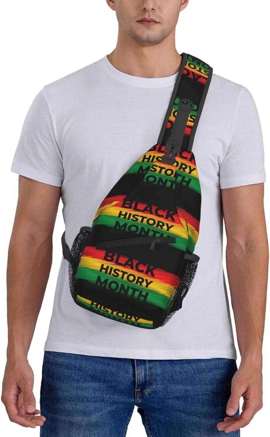 Black History Month Crossbody Bag Adjustable Sling Bag Casual Chest Bags Travel Shoulder Backpack