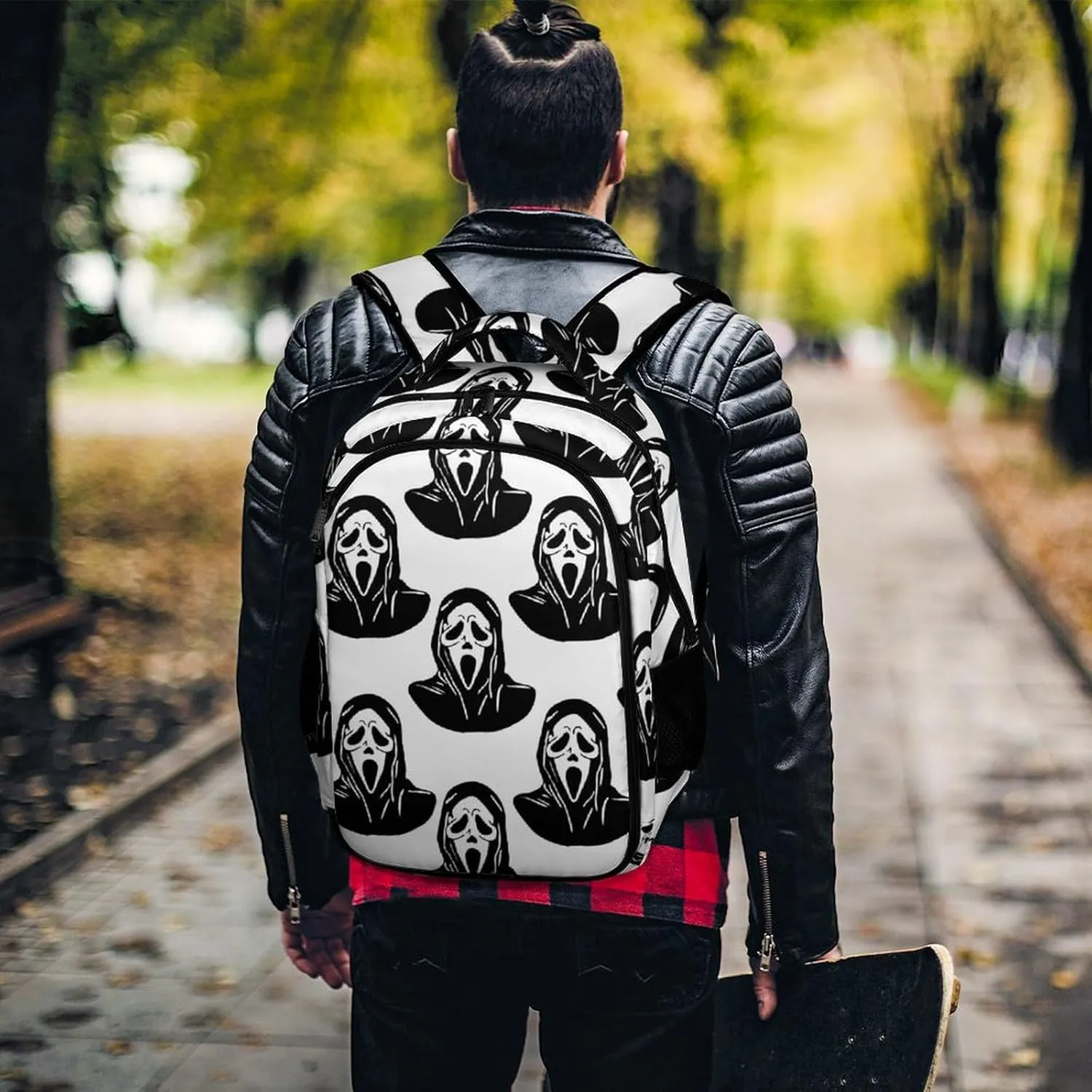 Black Mask Scream Travel Laptop Backpack Funny Ghost Devil Large Casual Daypack Durable Work Computer Camping Back Packs Bags for Women Men