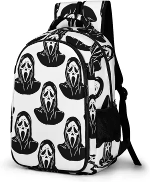 Black Mask Scream Travel Laptop Backpack Funny Ghost Devil Large Casual Daypack Durable Work Computer Camping Back Packs Bags for Women Men
