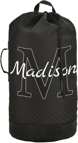 Black Personalized Nylon Travel Laundry Bag for Luggage Custom Dirty Clothes Organizer with Drawstring Closure & Shoulder Straps Clothes Hamper Bag for College Dorm Factories Apartment