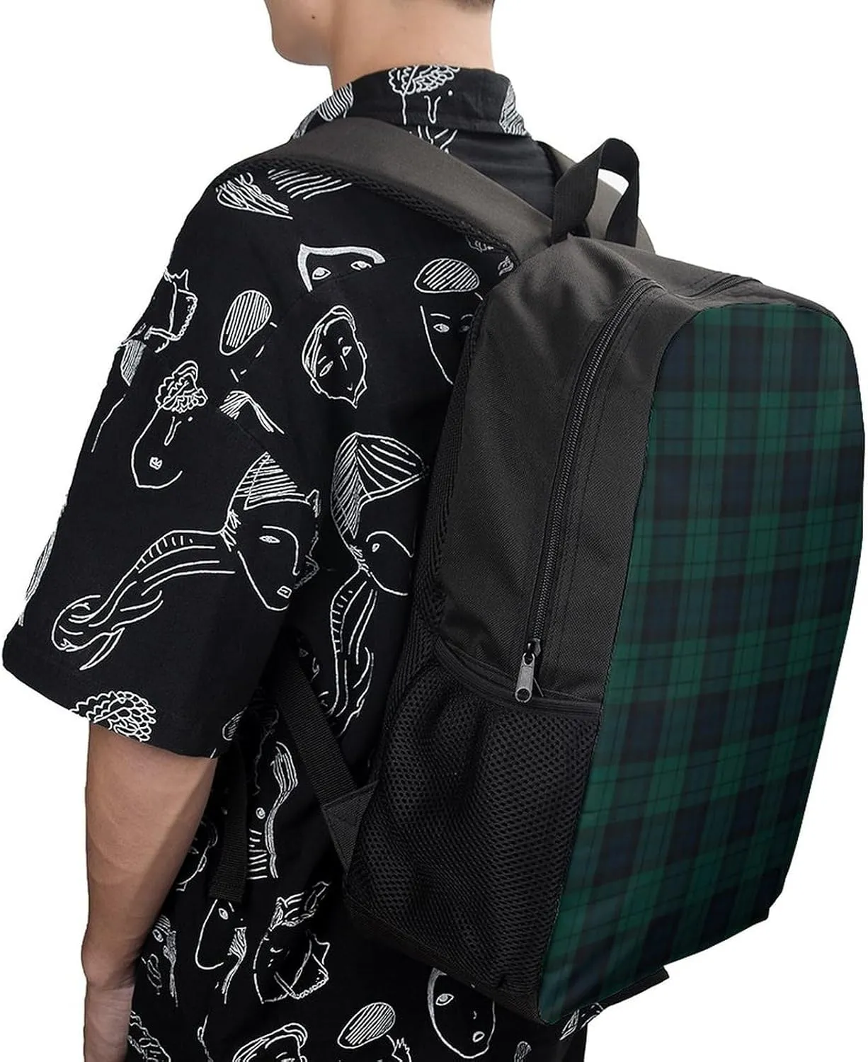 Black Watch Tartan Backpack Lightweight Waterproof Backpacks Laptop Backpack for Unisex Casual Travel Daypacks Large Capacity