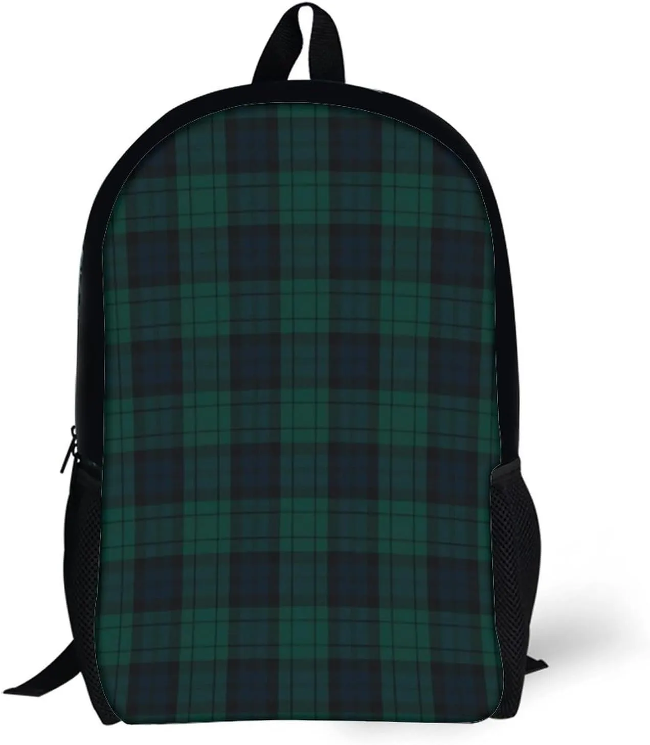 Black Watch Tartan Backpack Lightweight Waterproof Backpacks Laptop Backpack for Unisex Casual Travel Daypacks Large Capacity