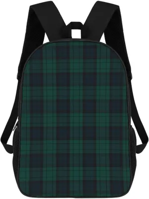 Black Watch Tartan Backpack Lightweight Waterproof Backpacks Laptop Backpack for Unisex Casual Travel Daypacks Large Capacity