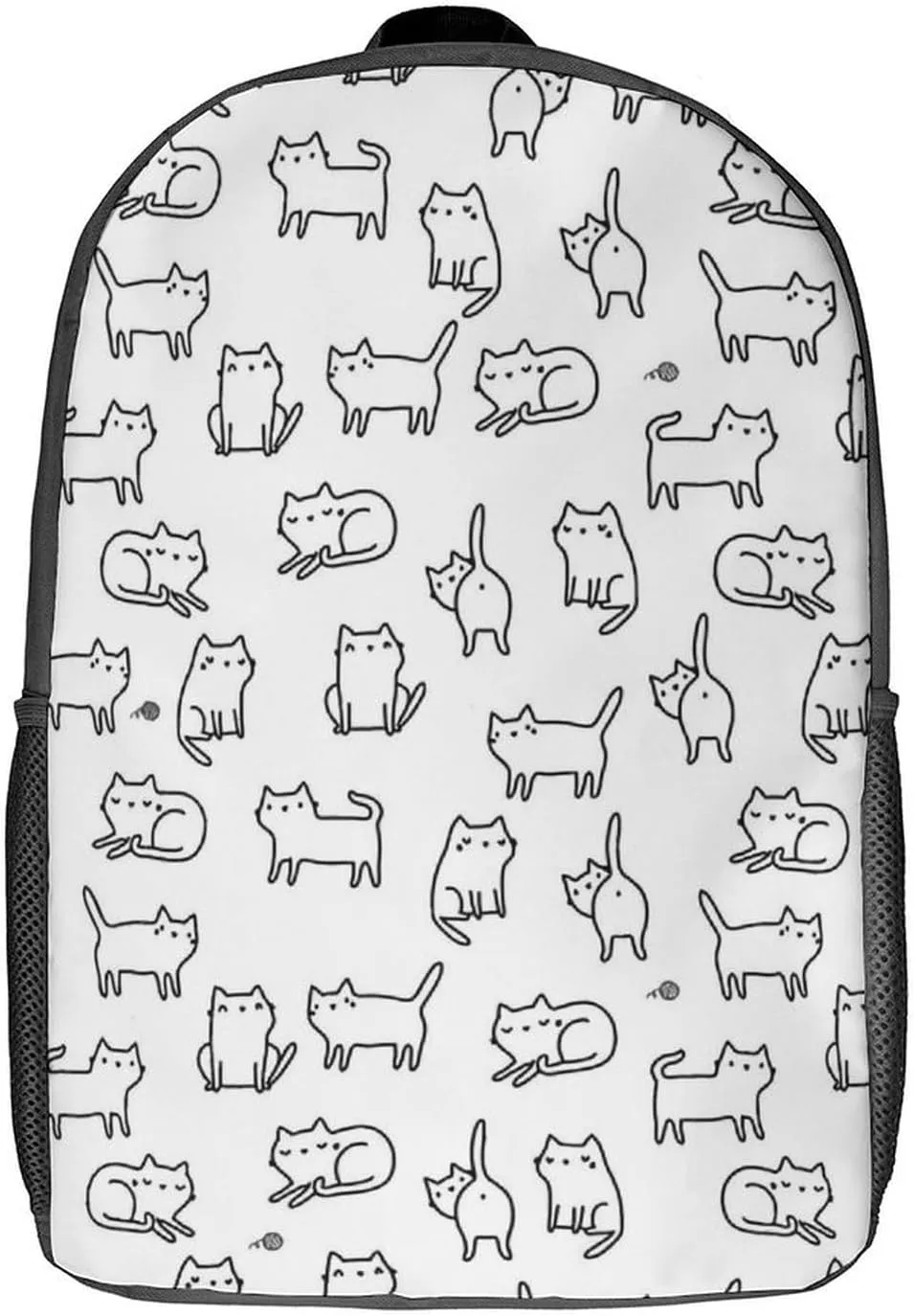Black White Cat Backpack Lightweight Waterproof Backpacks Laptop Backpack for Unisex Casual Travel Daypacks Large Capacity