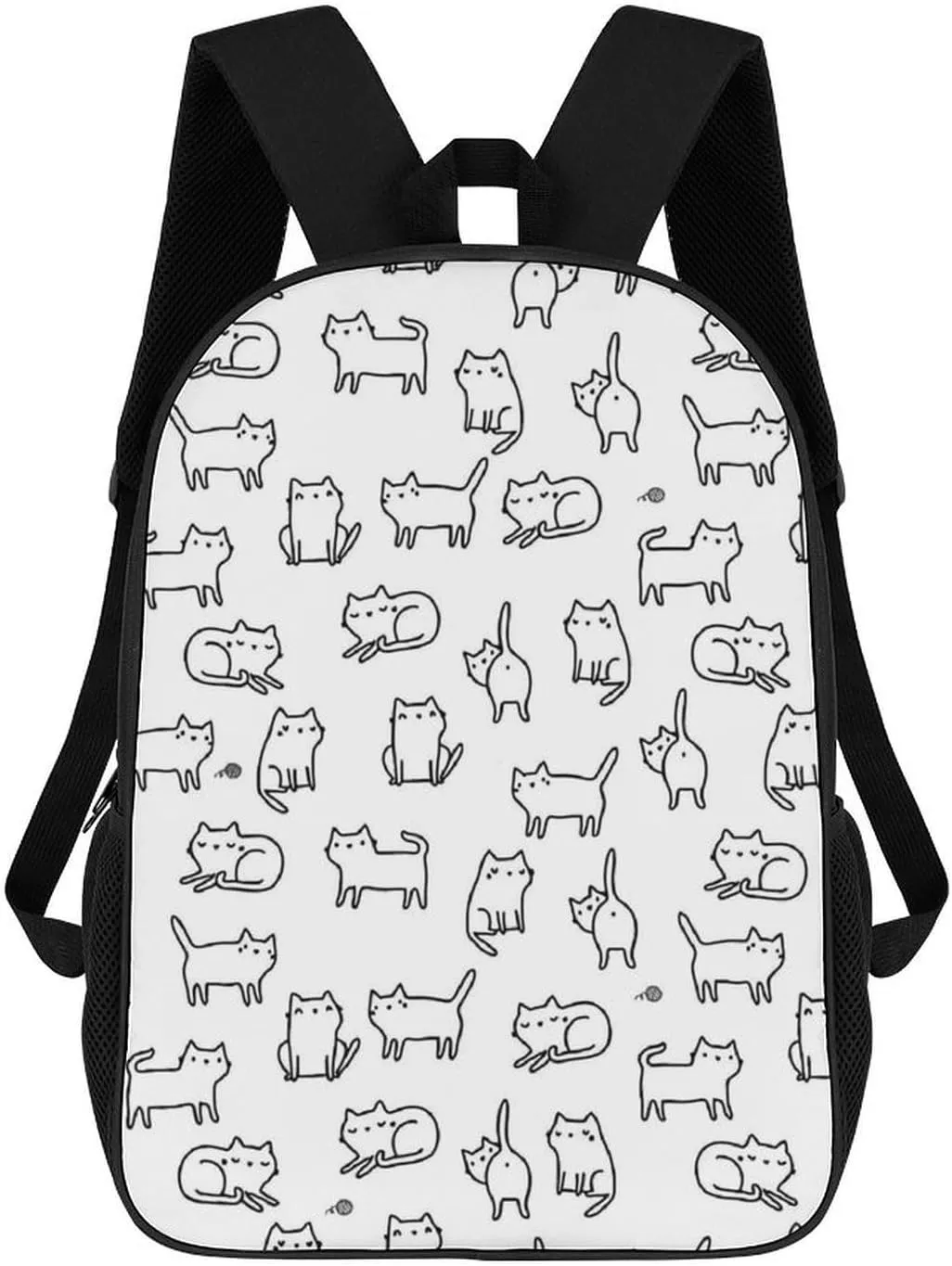 Black White Cat Backpack Lightweight Waterproof Backpacks Laptop Backpack for Unisex Casual Travel Daypacks Large Capacity