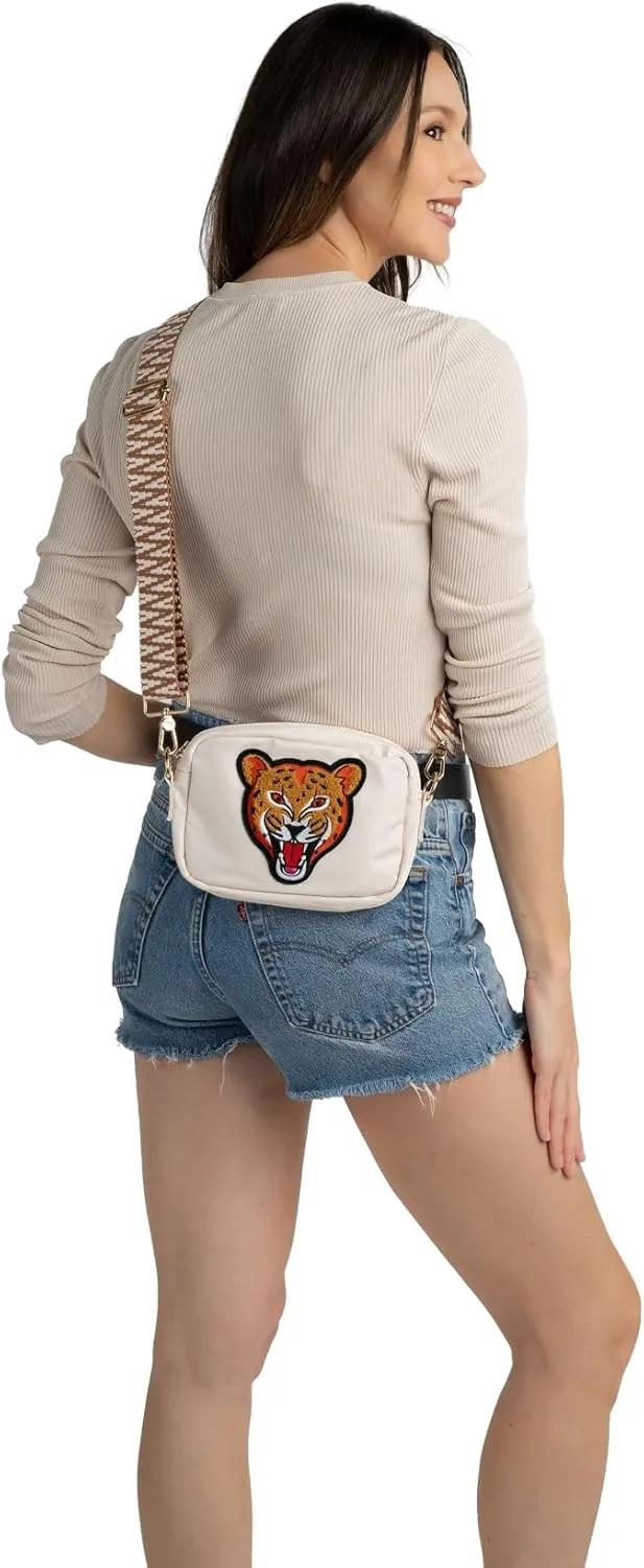 BLOC Bags Crossbody Bags for Women Purse Designer Shoulder Handbag with Zippers, Internal Zipper Pocket, and Wide Strap