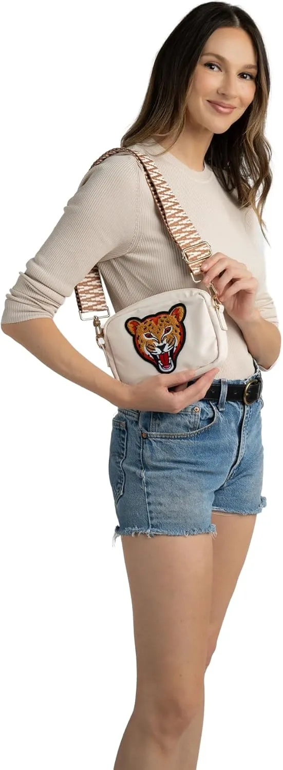 BLOC Bags Crossbody Bags for Women Purse Designer Shoulder Handbag with Zippers, Internal Zipper Pocket, and Wide Strap