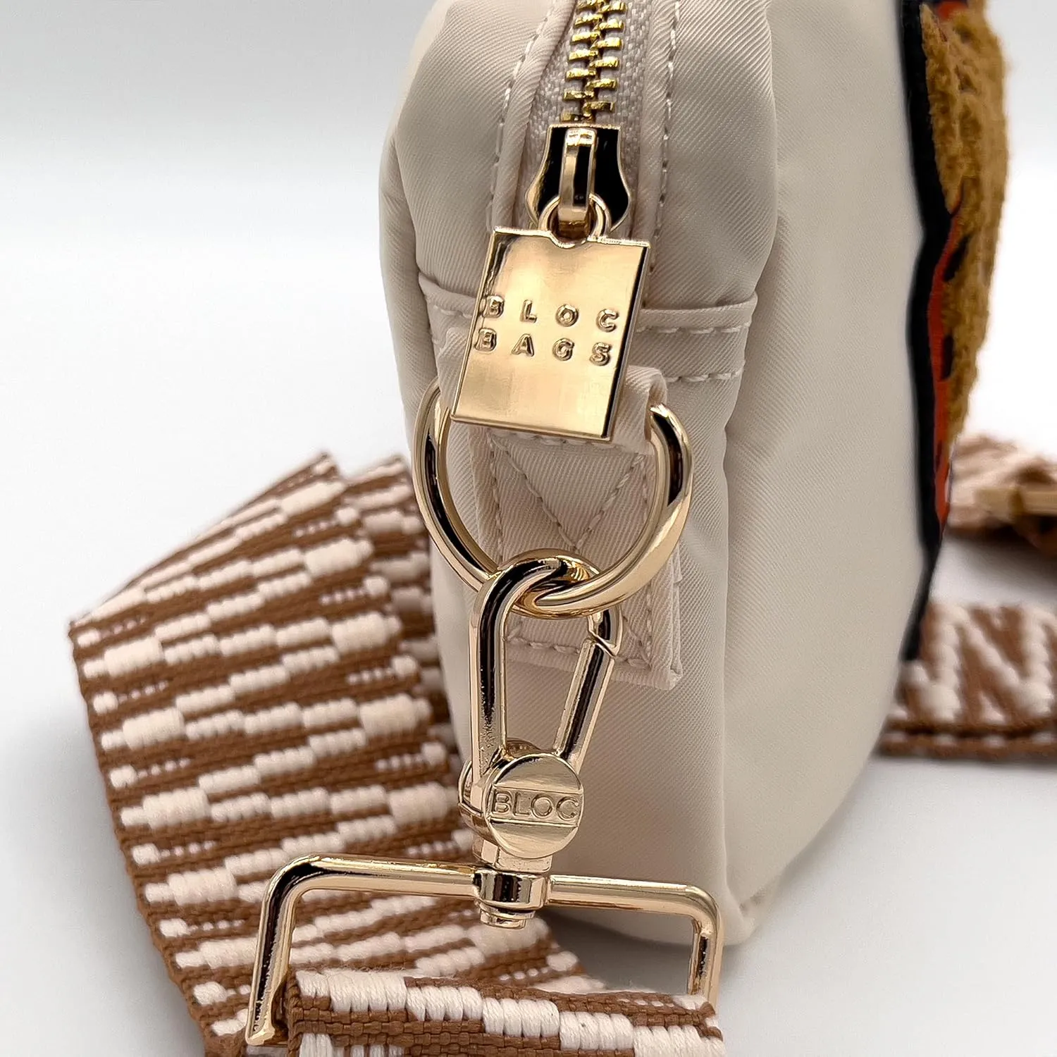 BLOC Bags Crossbody Bags for Women Purse Designer Shoulder Handbag with Zippers, Internal Zipper Pocket, and Wide Strap