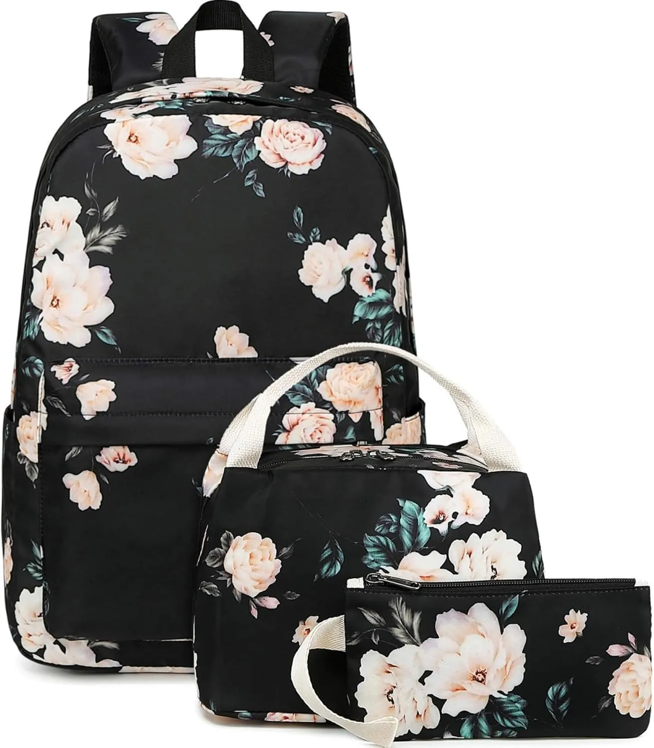 Bluboon School Backpack Set Girls Womens Laptop Bookbag Casual Daypack Fits 15 inch Laptop with Lunch Tote Bag and Pencil Bag