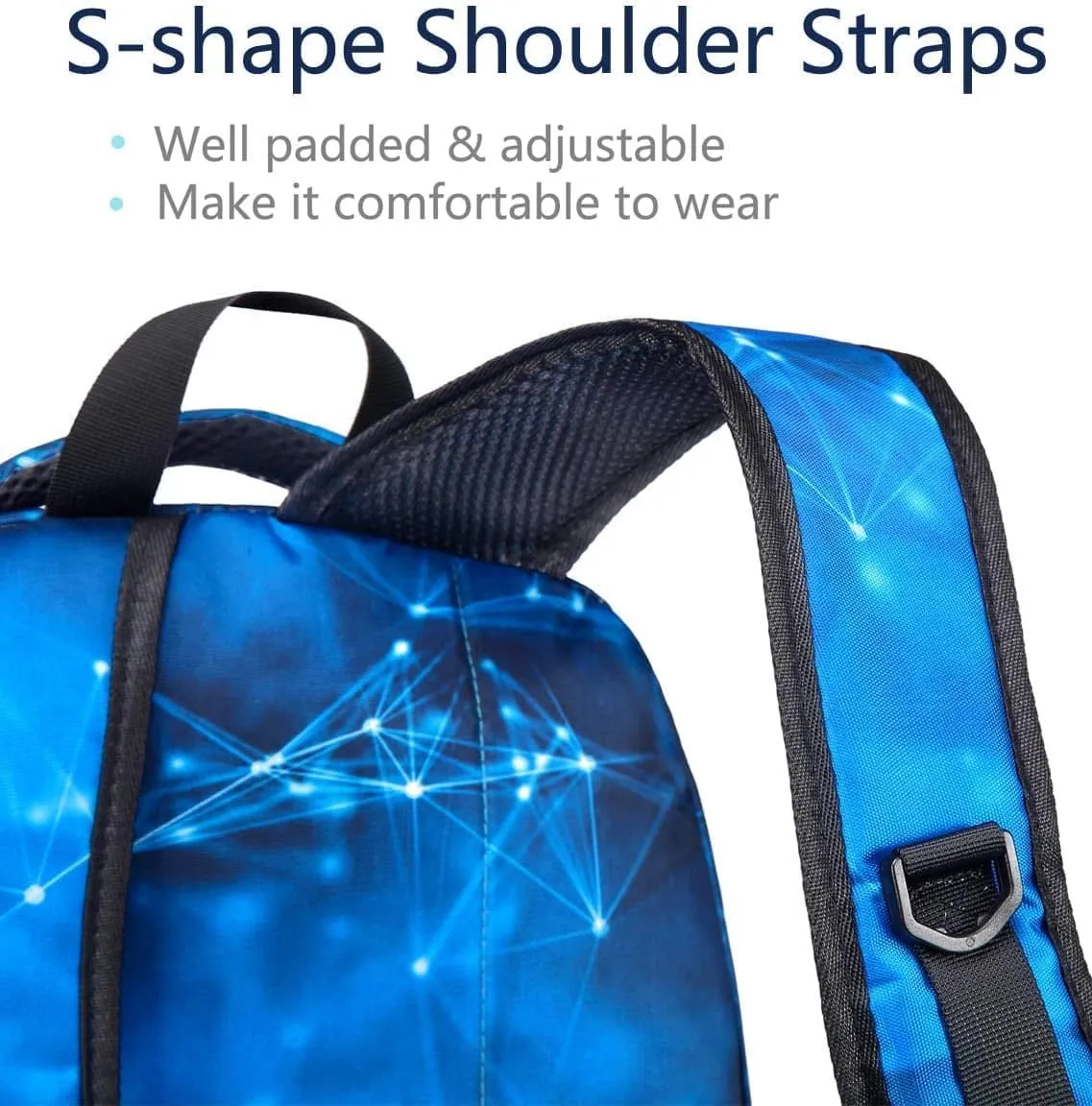 BLUEFAIRY Kids Backpack for Boys School Bookbags for Elementary Primary Middle School Bags Bulk Book Bags for Teens Childs Mochilas para Niños Aged 8-10 Star Blue 5 Pack