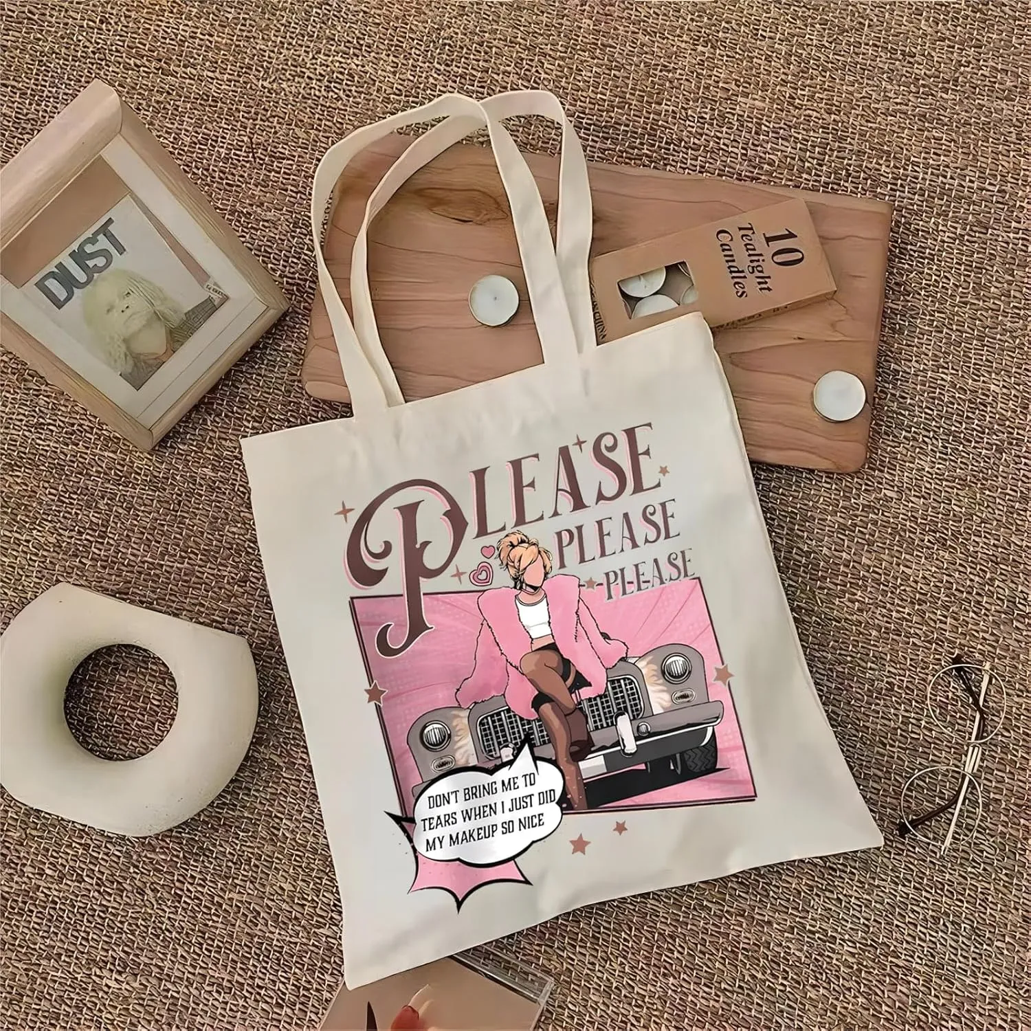 BLUPARK Please Please Please Tote Bag Singer Album Inspired Gift Singer Tote Bag Singer Merch Music Lover Gift Feminist Bag